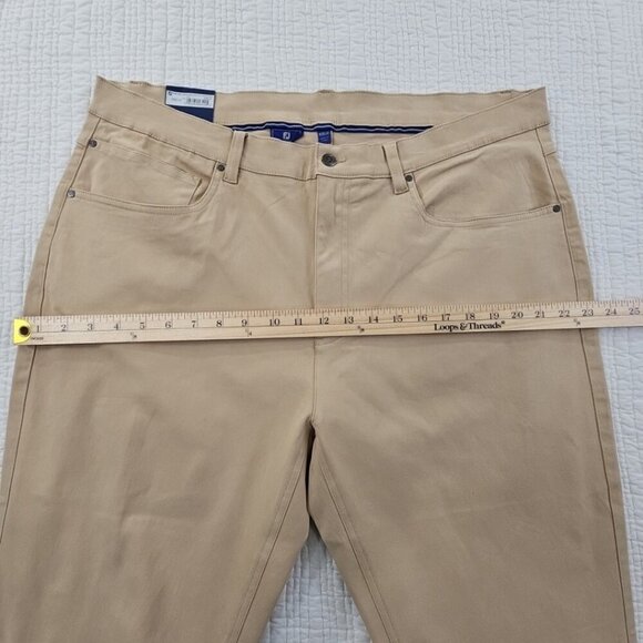 NEW Footjoy Pants Men's 38x34 Tan NWT Sueded Cotton Twill 5 Pocket Straight Leg - Picture 4 of 16